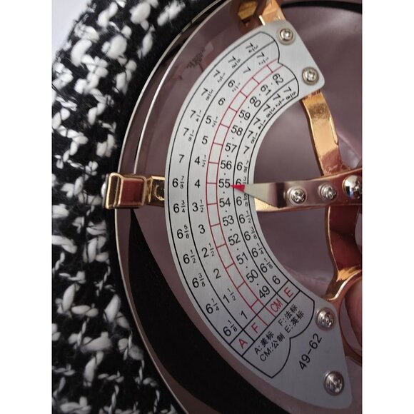 VON ZIPPER Black & White Women's Tweed Fedora w/ Pearl Chain & Lace Accent 6-7/8 - Picture 8 of 9